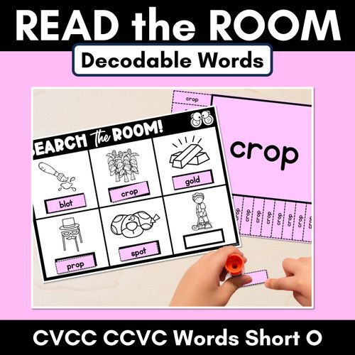 Resource preview 1 for READ THE ROOM - Decodable Words Phonics Activity - CVCC CCVC Short O Words