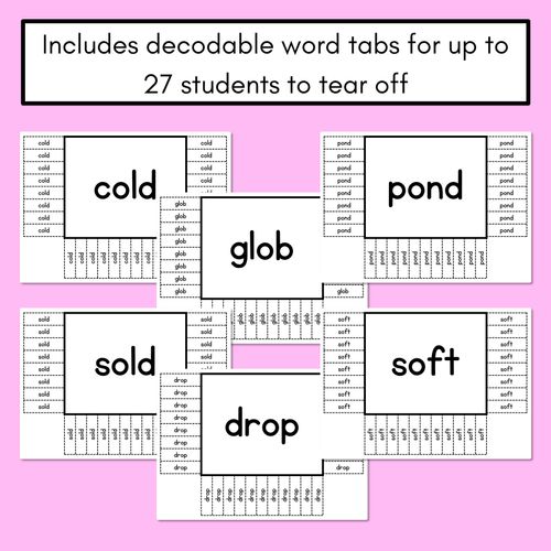 Resource preview 3 for READ THE ROOM - Decodable Words Phonics Activity - CVCC CCVC Short O Words