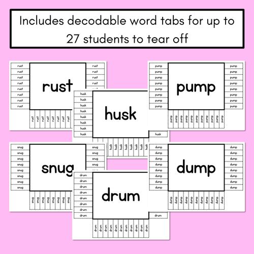 Resource preview 3 for READ THE ROOM - Decodable Words Phonics Activity - CVCC CCVC Short U Words