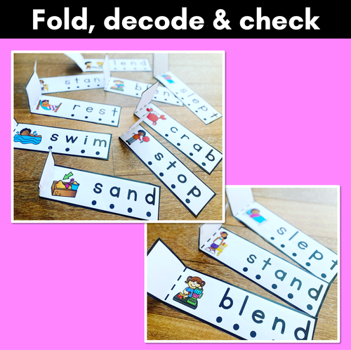 Resource preview 2 for CVCC CCVC & CCVCC Words Foldable Strips - Decodable Words for Kindergarten