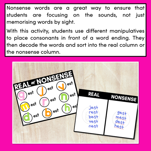 Resource preview 2 for CVC CVCC WORDS GAME - Real or Nonsense?