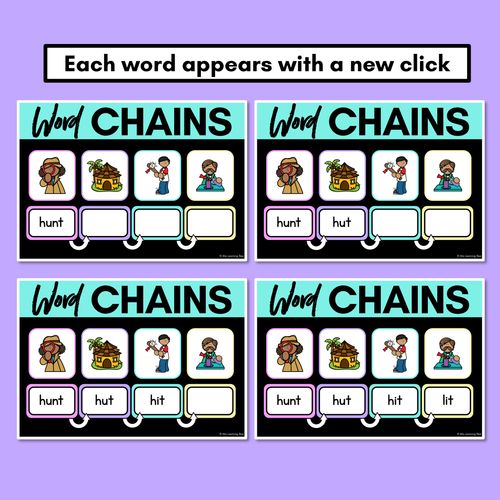 Resource preview 3 for CVCC CCVC Word Chains for Beginning, Middle & End Sounds - Decodable PowerPoint