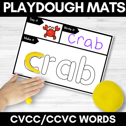 Resource preview 1 for CVCC CCVC Word Playdoh Mats