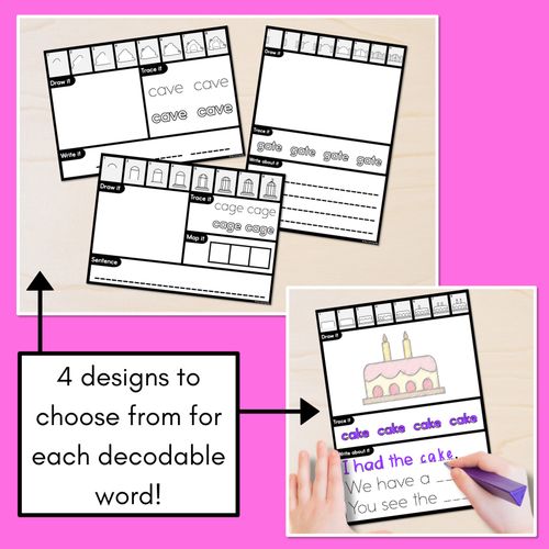 Resource preview 2 for PHONICS DECODABLE DIRECTED DRAWINGS - CVCe Words Long A