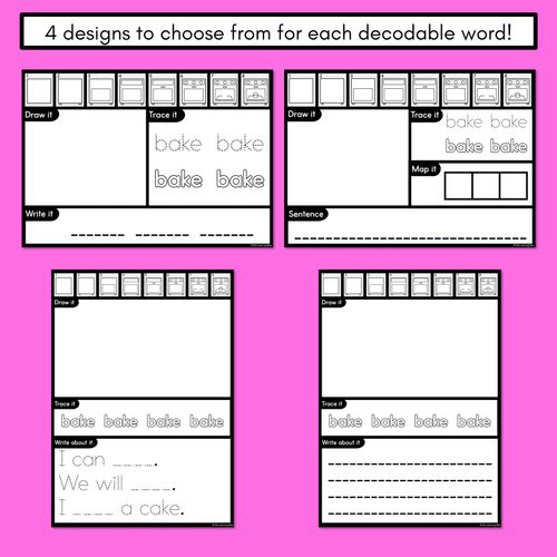 Resource preview 3 for PHONICS DECODABLE DIRECTED DRAWINGS - CVCe Words Long A