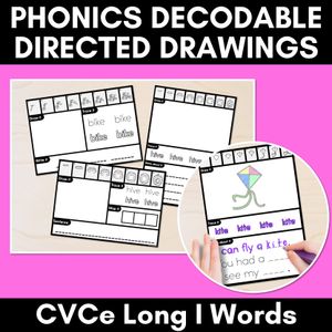 PHONICS DECODABLE DIRECTED DRAWINGS - CVCe Words Long I