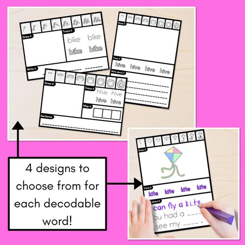 Resource preview 2 for PHONICS DECODABLE DIRECTED DRAWINGS - CVCe Words Long I