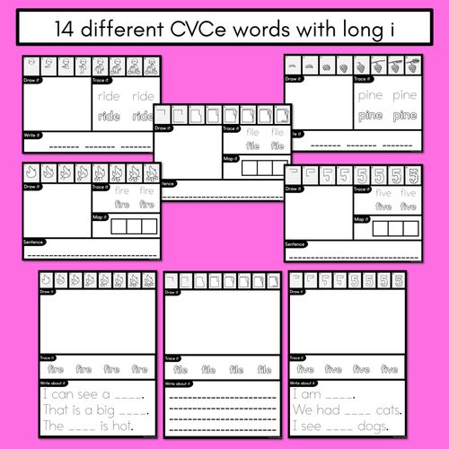 Resource preview 4 for PHONICS DECODABLE DIRECTED DRAWINGS - CVCe Words Long I