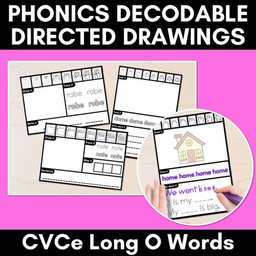 Resource preview 1 for PHONICS DECODABLE DIRECTED DRAWINGS - CVCe Words Long O