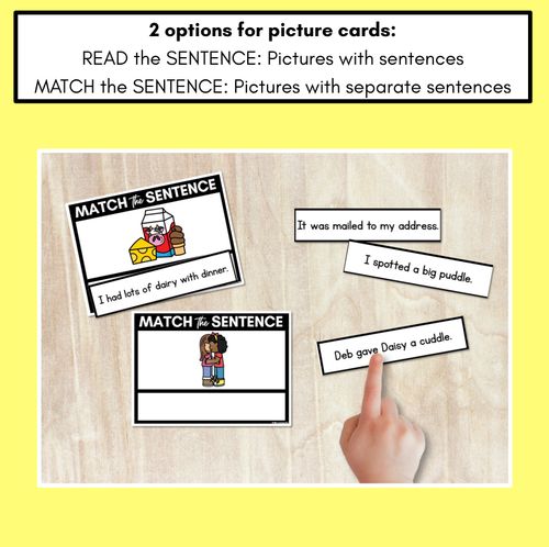 Resource preview 2 for D Phoneme Decodable Sentences - Read and Match
