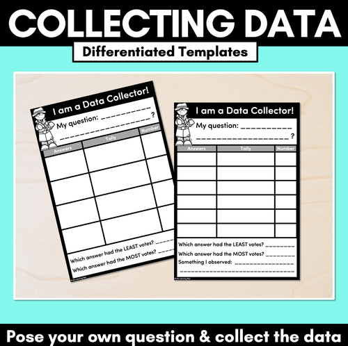 Resource preview 1 for I am a Data Collector - Open-ended data collection worksheets