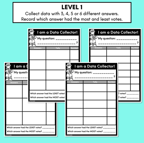 Resource preview 2 for I am a Data Collector - Open-ended data collection worksheets