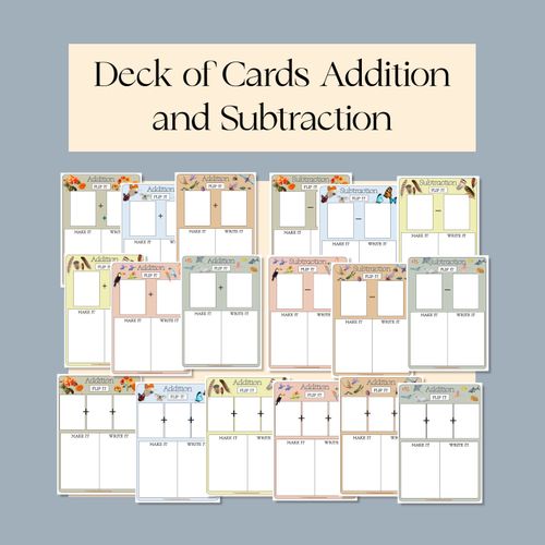 Resource preview 1 for Deck of Cards Addition and Subtraction