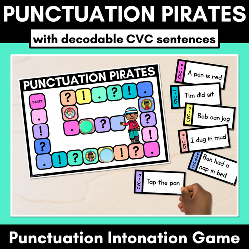 Resource preview 1 for Punctuation Pirates with Decodable CVC Word Sentences - Punctuation Intonation Game