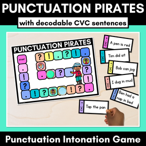 Punctuation Pirates with Decodable CVC Word Sentences - Punctuation Intonation Game