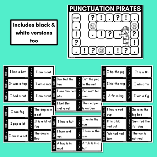 Resource preview 3 for Punctuation Pirates with Decodable CVC Word Sentences - Punctuation Intonation Game