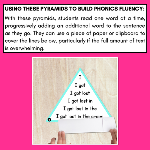 Resource preview 3 for Decodable CVCC CCVC CCVCC Sentences Pyramids - Phonics Fluency