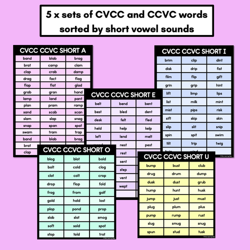 Resource preview 3 for Decodable Word Lists - CVC Word Lists, CCVC Words & CVCC Words Lists, CCVCC Word Lists