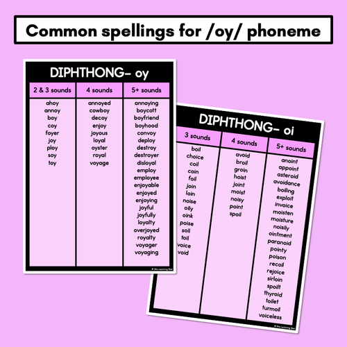 Resource preview 3 for Decodable Word Lists - Diphthong ow/ou word lists & Diphthong oy/oi word lists