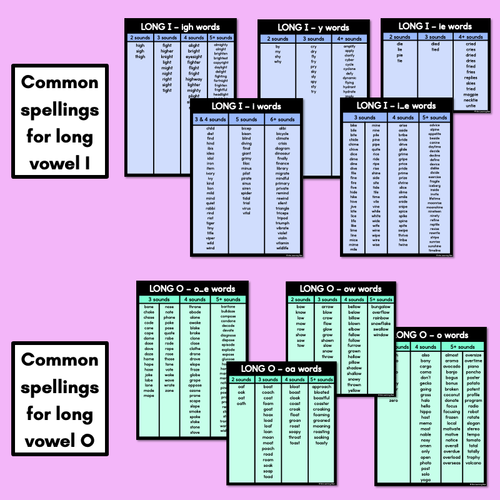 Resource preview 3 for Decodable Word Lists - Long Vowel Sound Word Lists