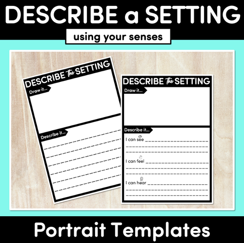 Resource preview 1 for Describe a Setting Portrait Templates - BLANK