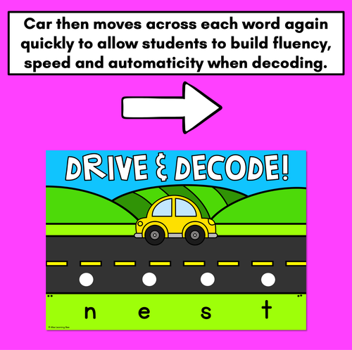 Resource preview 2 for Blending CVCC CCVC CCVCC Words with Cars - DIGITAL SLIDES - Drive & Decode