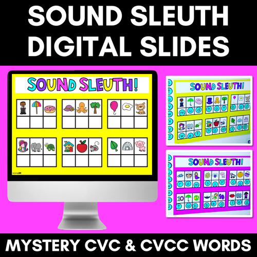 Resource preview 1 for DIGITAL MYSTERY CVC WORDS - Kindergarten Digital Phonics Activity