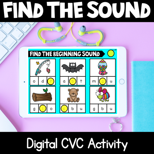 Resource preview 1 for Digital Phonics Slides for CVC Words - Beginning, Middle & End Sounds