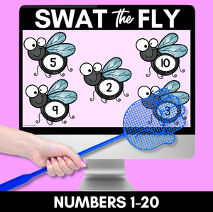 SWAT THE NUMBER SLIDES - 4 Levels - Kindergarten Math Digital Activity