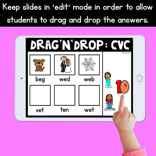 Resource preview 2 for DRAG AND DROP THE CVC WORD - PowerPoint