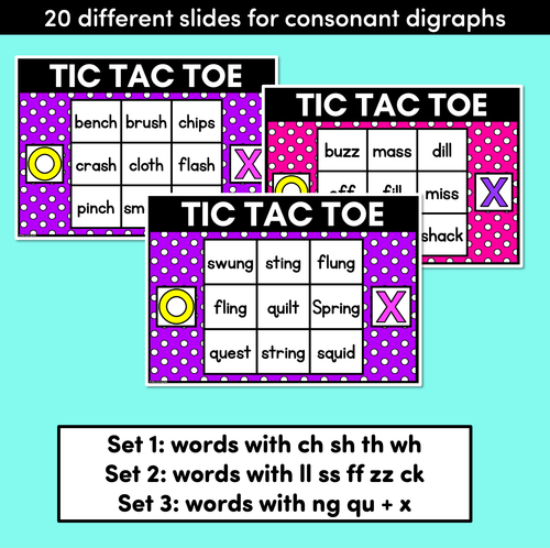 Resource preview 3 for DIGITAL TIC TAC TOE for Consonant Digraphs - Digital Phonics Game for PowerPoint