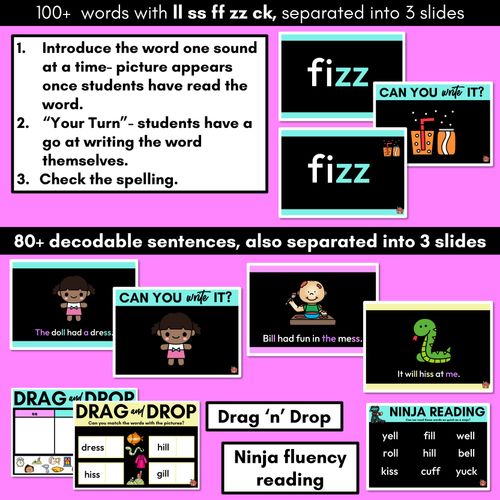 Resource preview 3 for Consonant Digraphs Phonics Powerpoint - LL SS FF ZZ CK