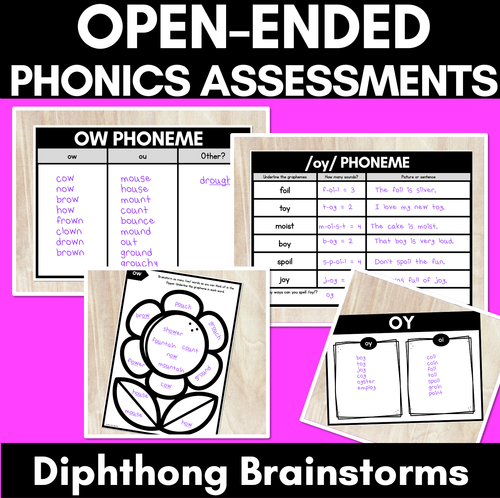 Resource preview 1 for Diphthong Brainstorm Templates & Assessments