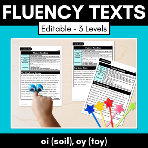 Editable Differentiated Decodable Fluency Texts - oi (soil), oy (toy)