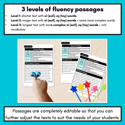 Resource preview 2 for Editable Differentiated Decodable Fluency Texts - oi (soil), oy (toy)