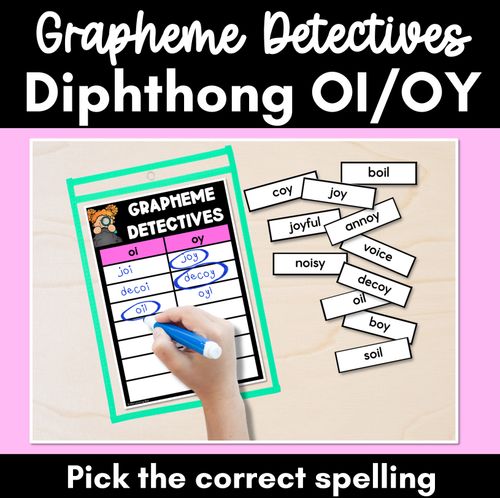 Resource preview 3 for Diphthong Grapheme Detectives Word Sort Bundle