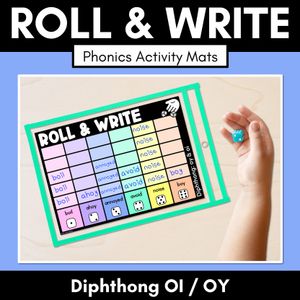 ROLL & WRITE PHONICS ACTIVITY MATS - DIPHTHONG OI OY words