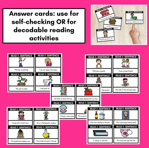 Resource preview 4 for OI Diphthong Decodable Sentences - Read, Match & Write