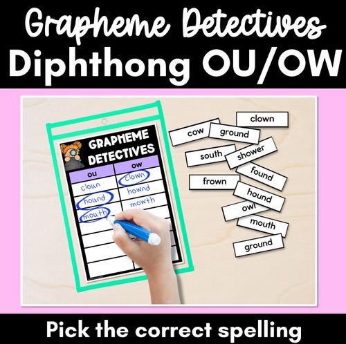 Resource preview 2 for Diphthong Grapheme Detectives Word Sort Bundle