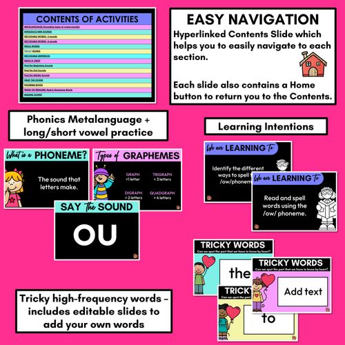Resource preview 2 for Diphthongs - OW Sound Powerpoint