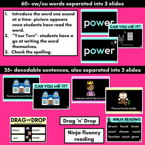 Resource preview 3 for Diphthongs - OW Sound Powerpoint