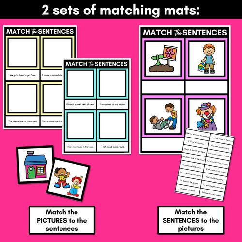 Resource preview 3 for OW Diphthong Decodable Sentence Mats - Read & Match