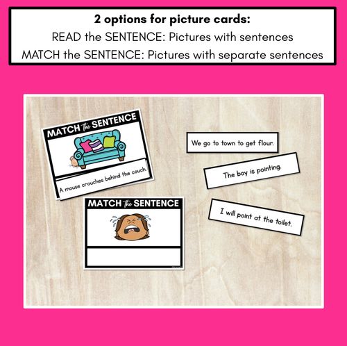 Resource preview 2 for OW Diphthong Decodable Sentences - Read & Match