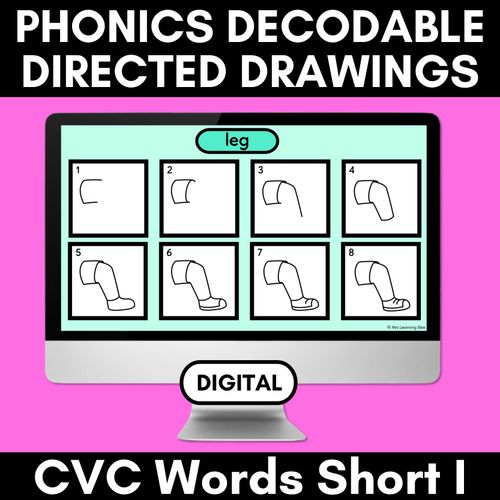 Resource preview 1 for DIGITAL PHONICS DECODABLE DIRECTED DRAWINGS - CVC Words Short I