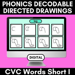 DIGITAL PHONICS DECODABLE DIRECTED DRAWINGS - CVC Words Short I