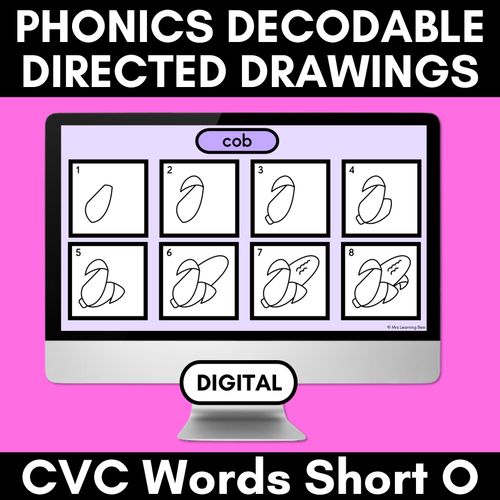 Resource preview 1 for DIGITAL PHONICS DECODABLE DIRECTED DRAWINGS - CVC Words Short O