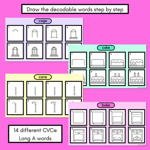 Resource preview 2 for DIGITAL PHONICS DECODABLE DIRECTED DRAWINGS - CVCe Words Long A