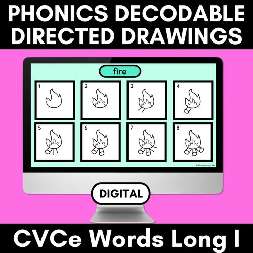 Resource preview 1 for DIGITAL PHONICS DECODABLE DIRECTED DRAWINGS - CVCe Words Long I