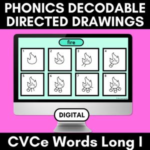 DIGITAL PHONICS DECODABLE DIRECTED DRAWINGS - CVCe Words Long I