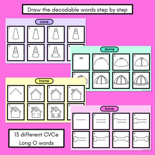 Resource preview 2 for DIGITAL PHONICS DECODABLE DIRECTED DRAWINGS - CVCe Words Long O